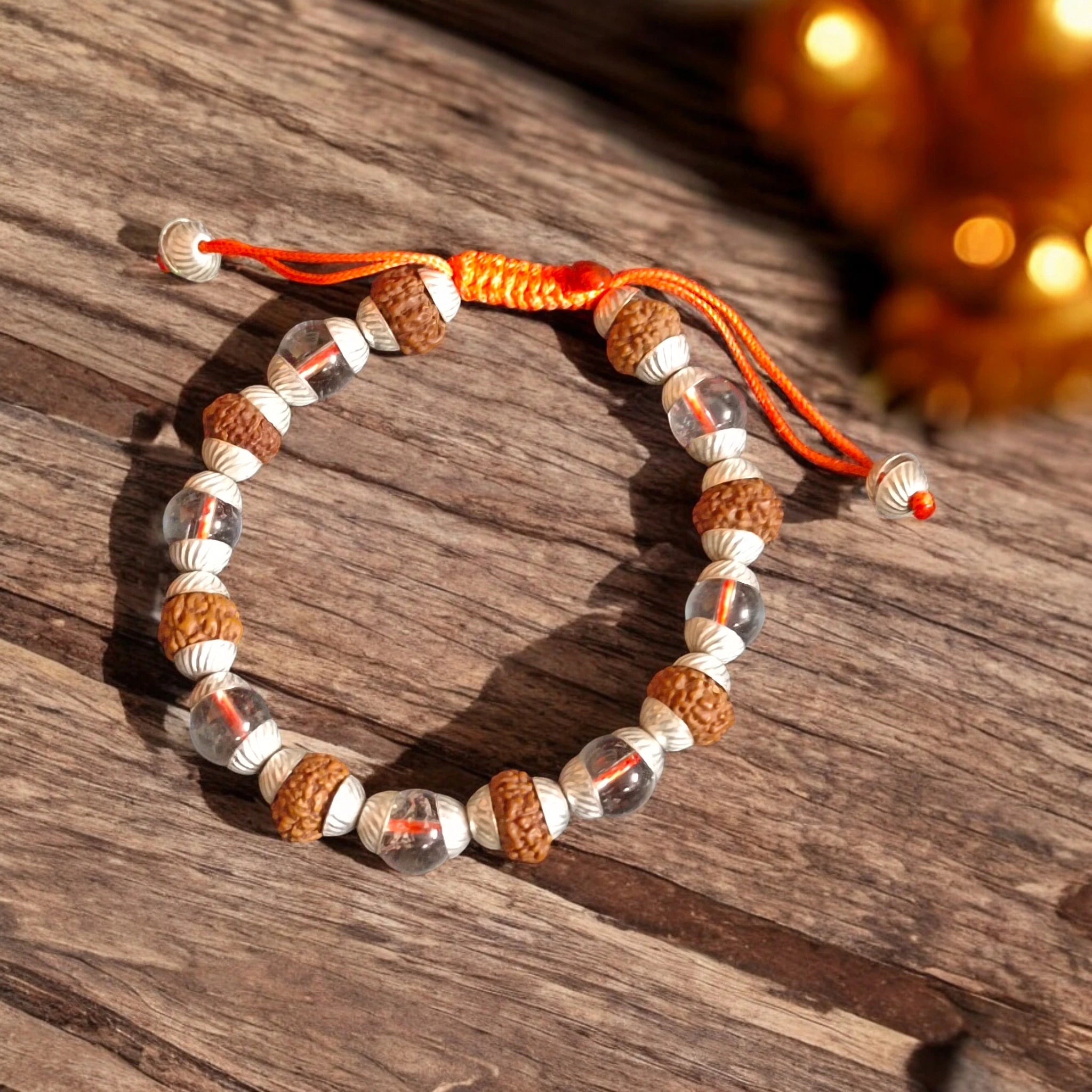 Wealth And Harmony Bracelet / 7 Mukhi Rudraksha Sphatik Bracelet