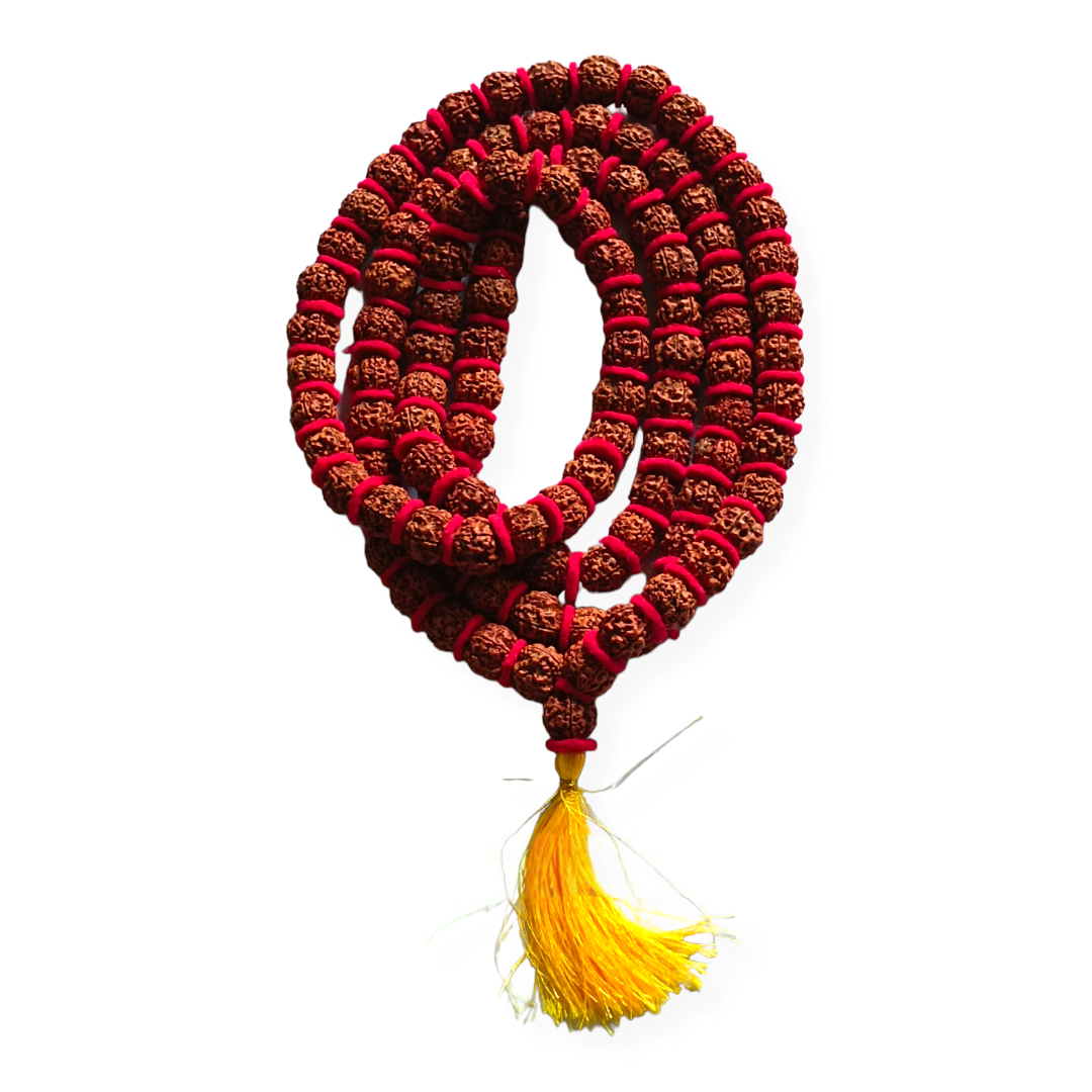 Nepali 5 Mukhi Rudraksha Kantha Mala Lab Certified