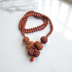 5 7 12 13 and Gauri Shankar Mukhi Combination Rudraksha Mala