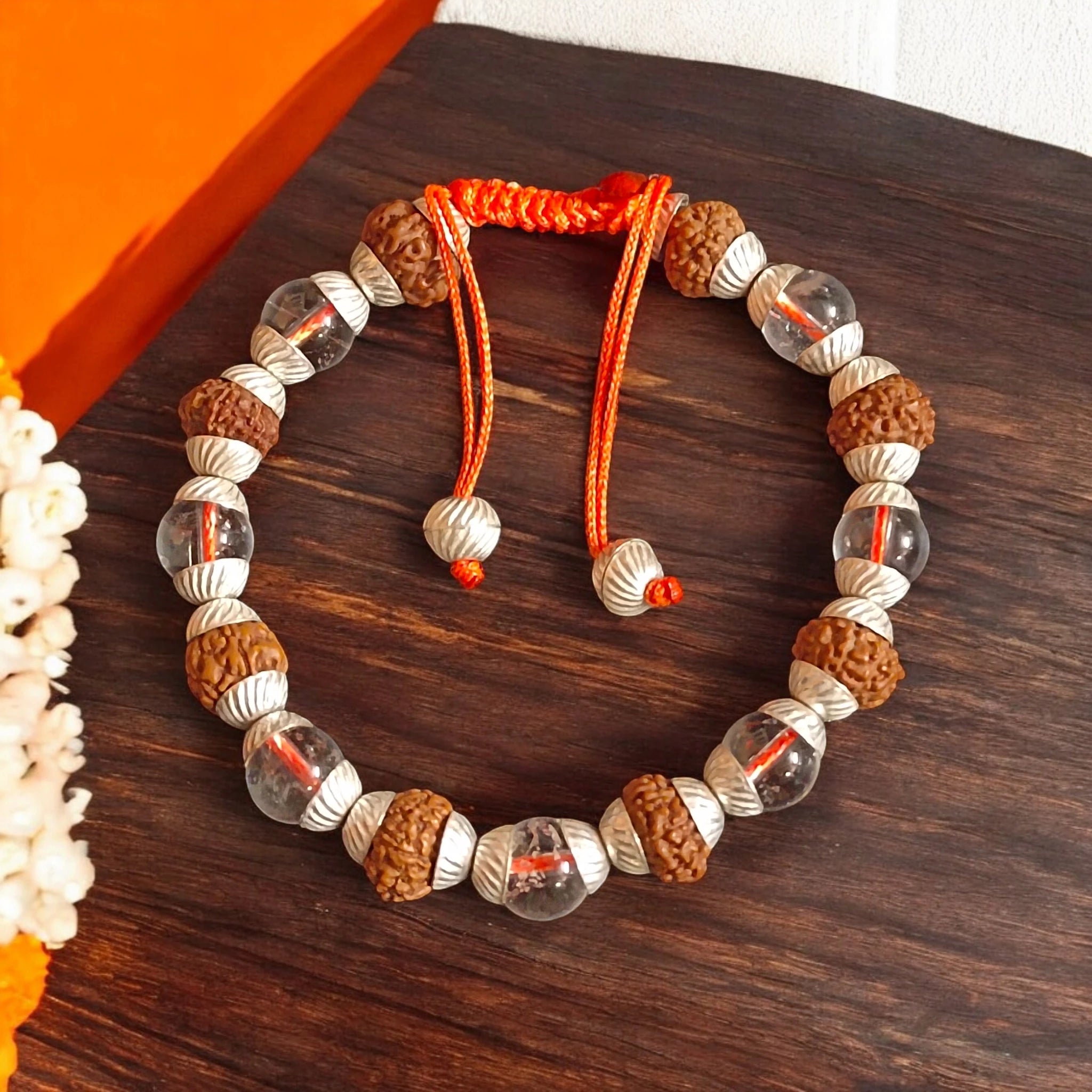 Wealth And Harmony Bracelet / 7 Mukhi Rudraksha Sphatik Bracelet