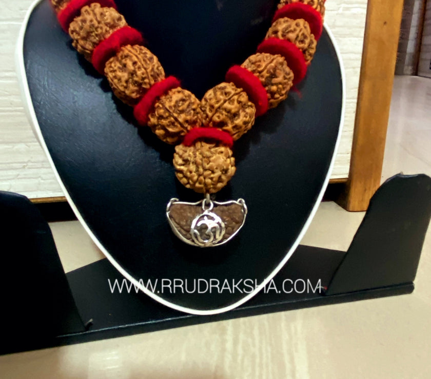 1 Mukhi Rudraksha with Nepali Punchmukhi Rudraksha Kantha