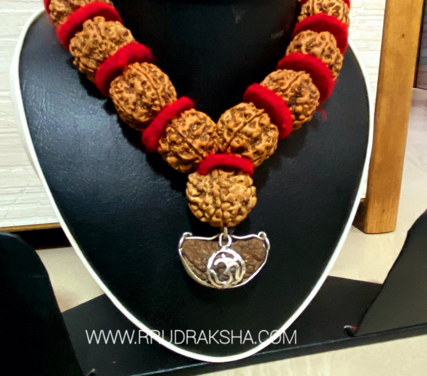 1 Mukhi Rudraksha with Nepali Punchmukhi Rudraksha Kantha