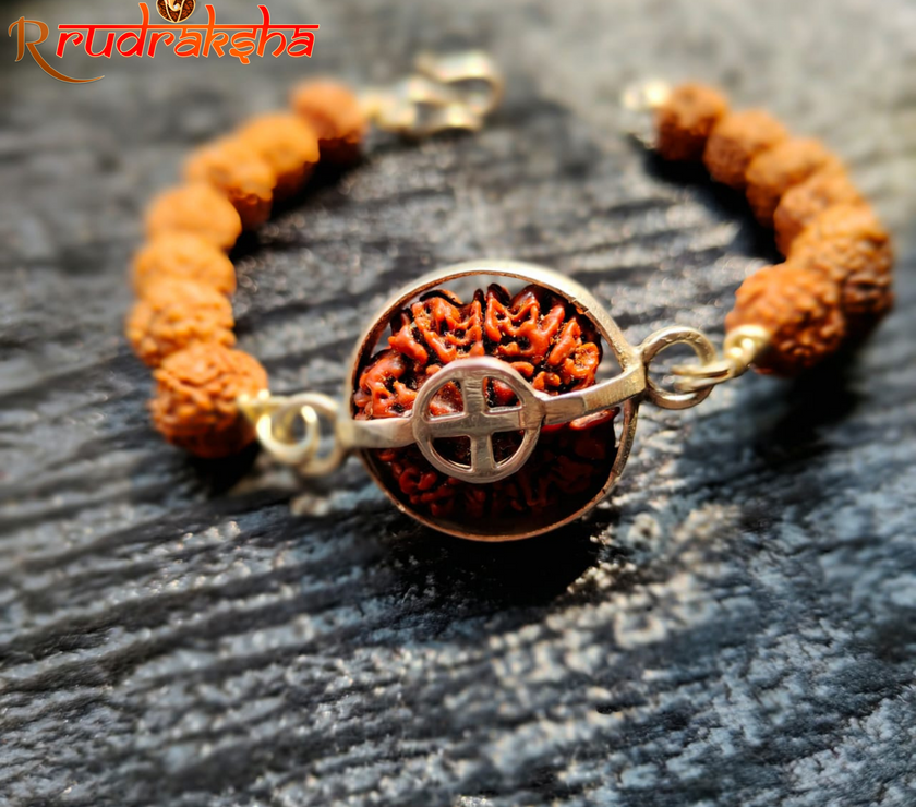 8 Mukhi Pure Silver Rudraksha Bracelet - Certified