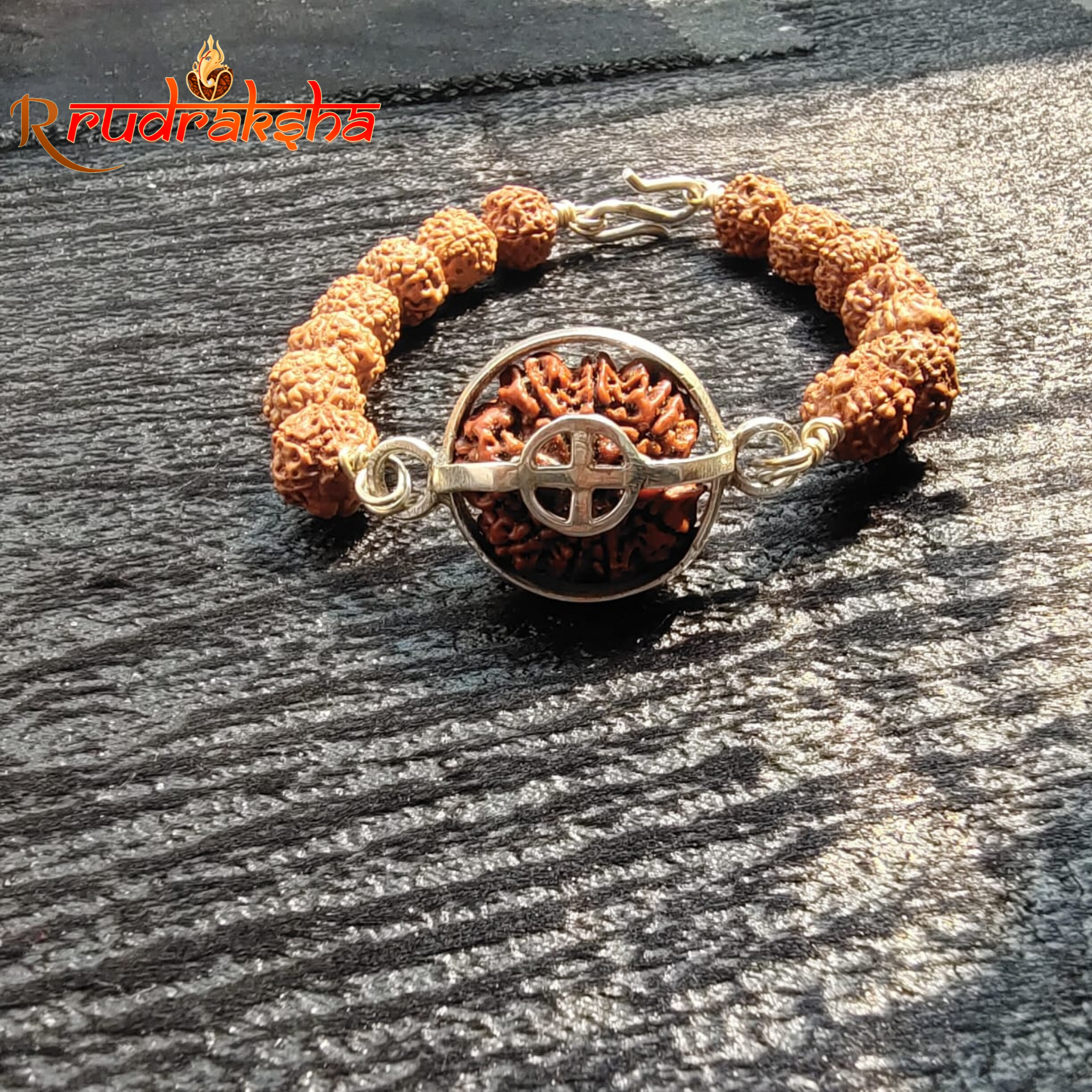 6 Mukhi Pure Silver Rudraksha Bracelet - Certified