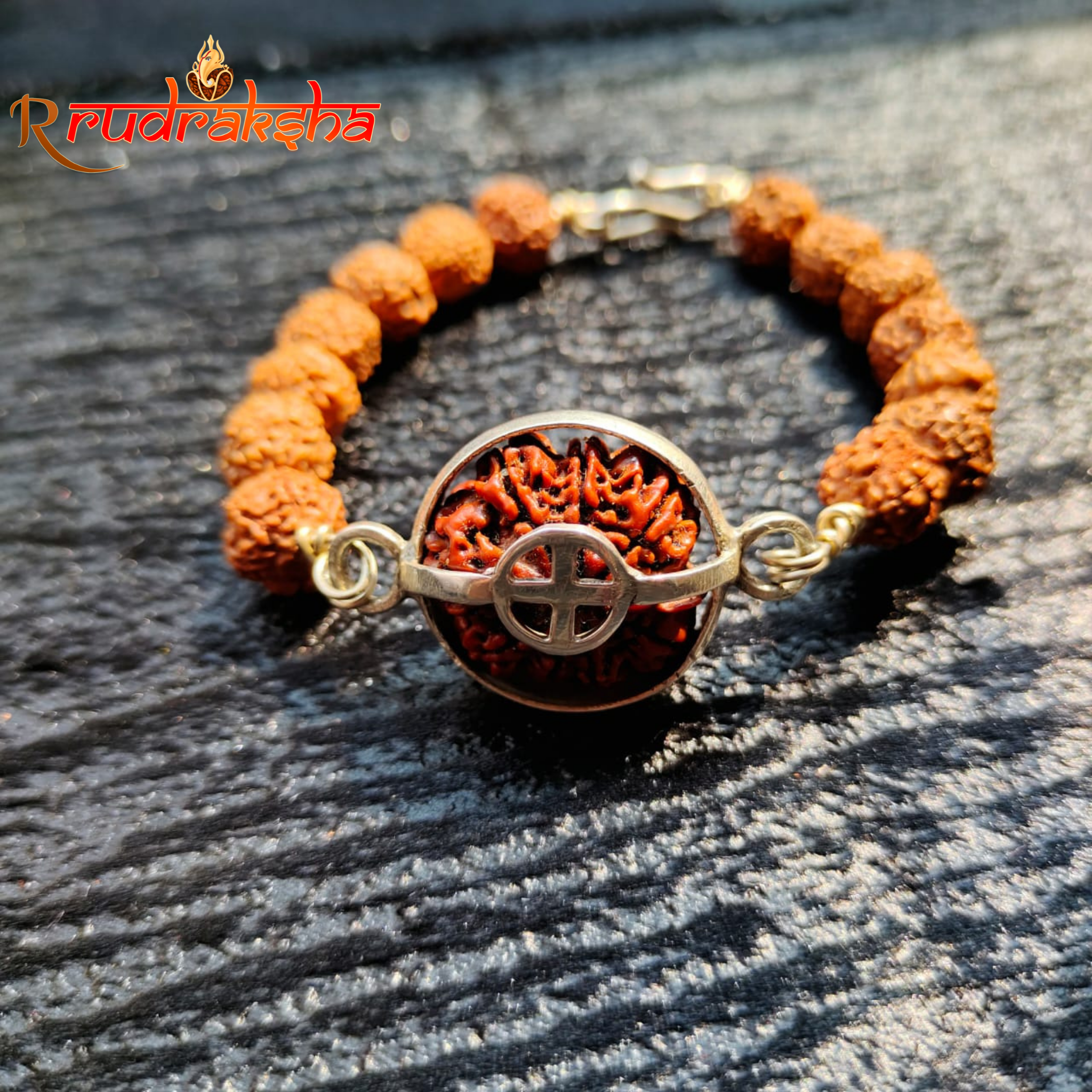 9 Mukhi Pure Silver Rudraksha Bracelet - Certified