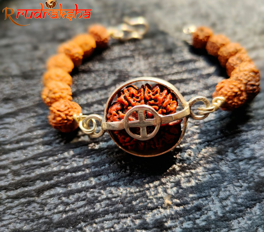 7 Mukhi Pure Silver Rudraksha Bracelet