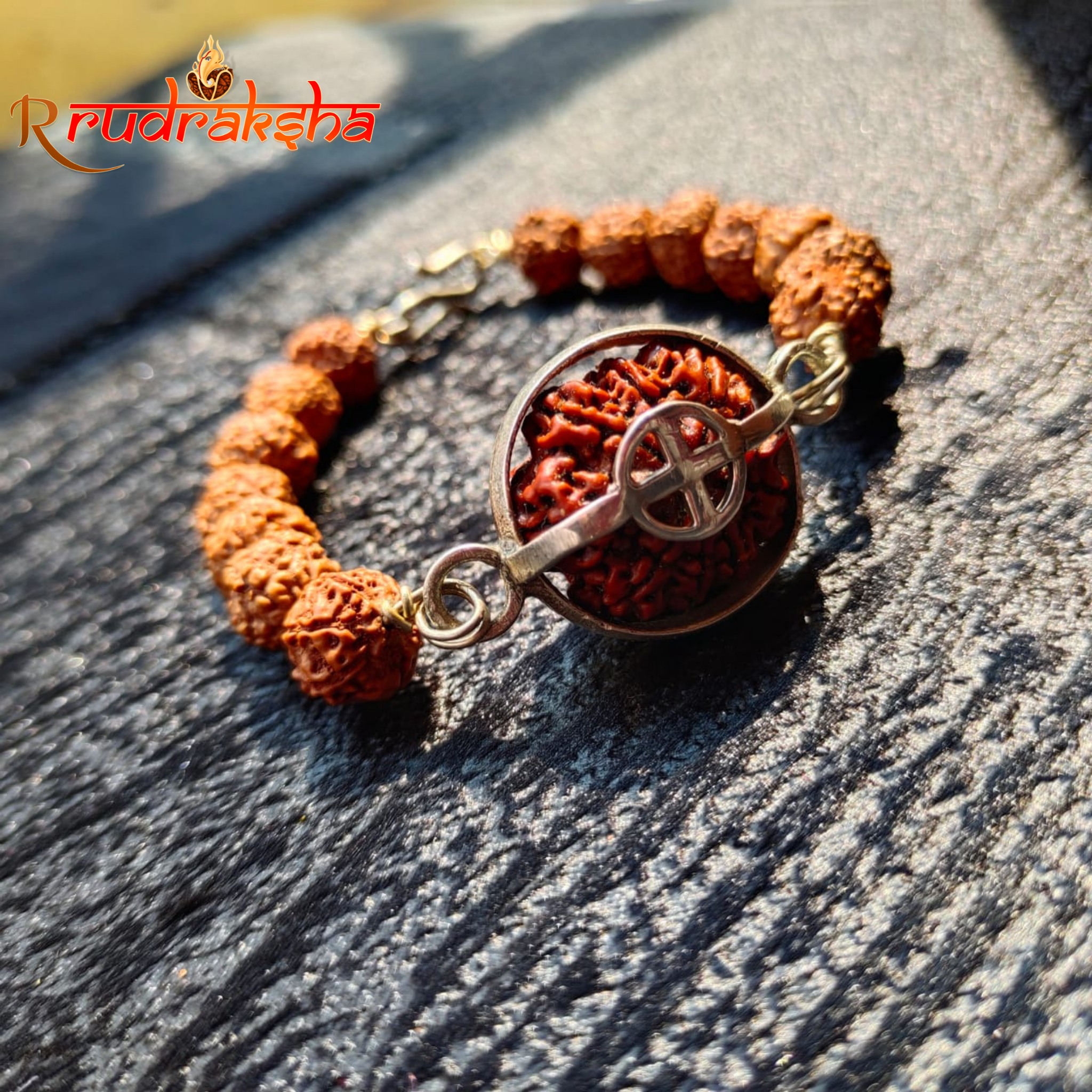 5 Mukhi Pure Silver Rudraksha Bracelet - Certified