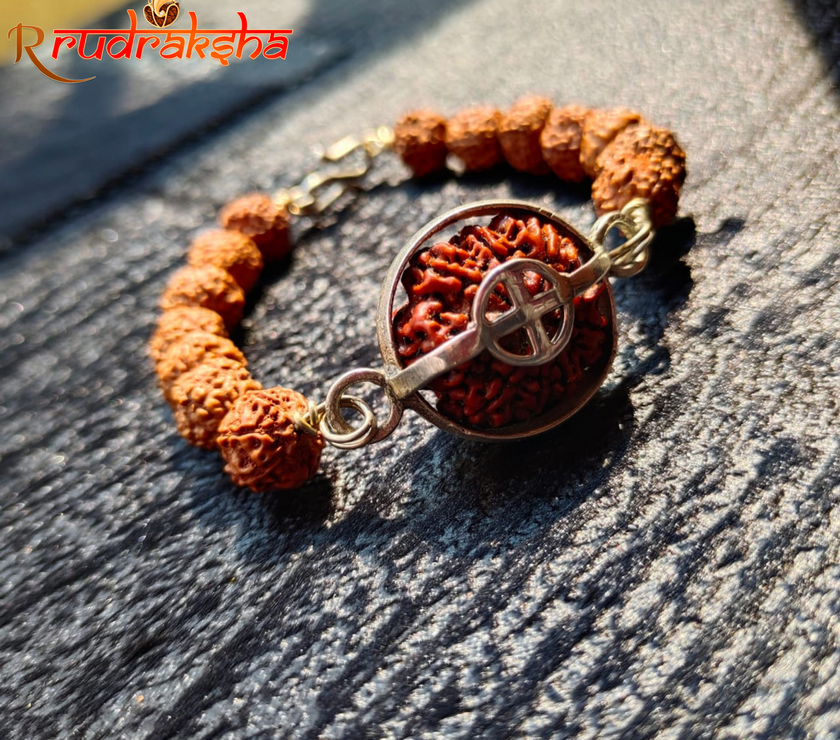 8 Mukhi Pure Silver Rudraksha Bracelet - Certified