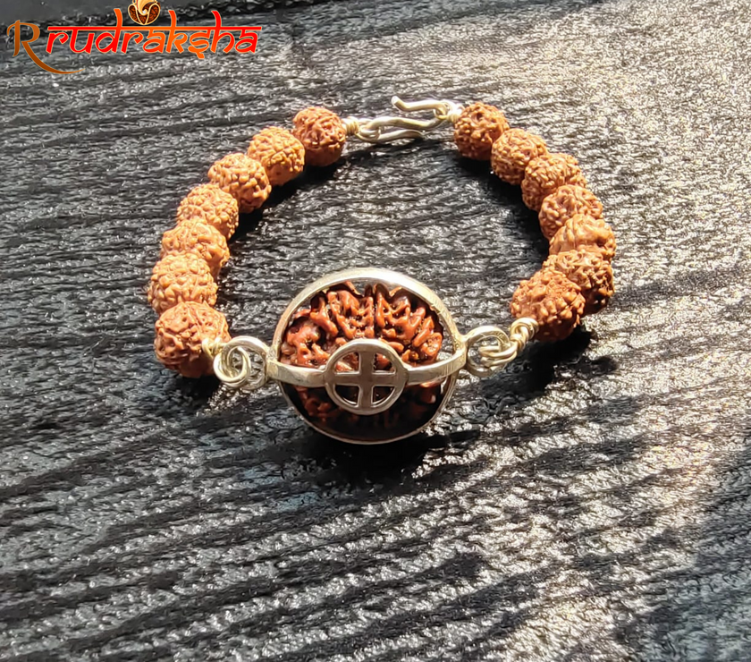 5 Mukhi Pure Silver Rudraksha Bracelet - Certified