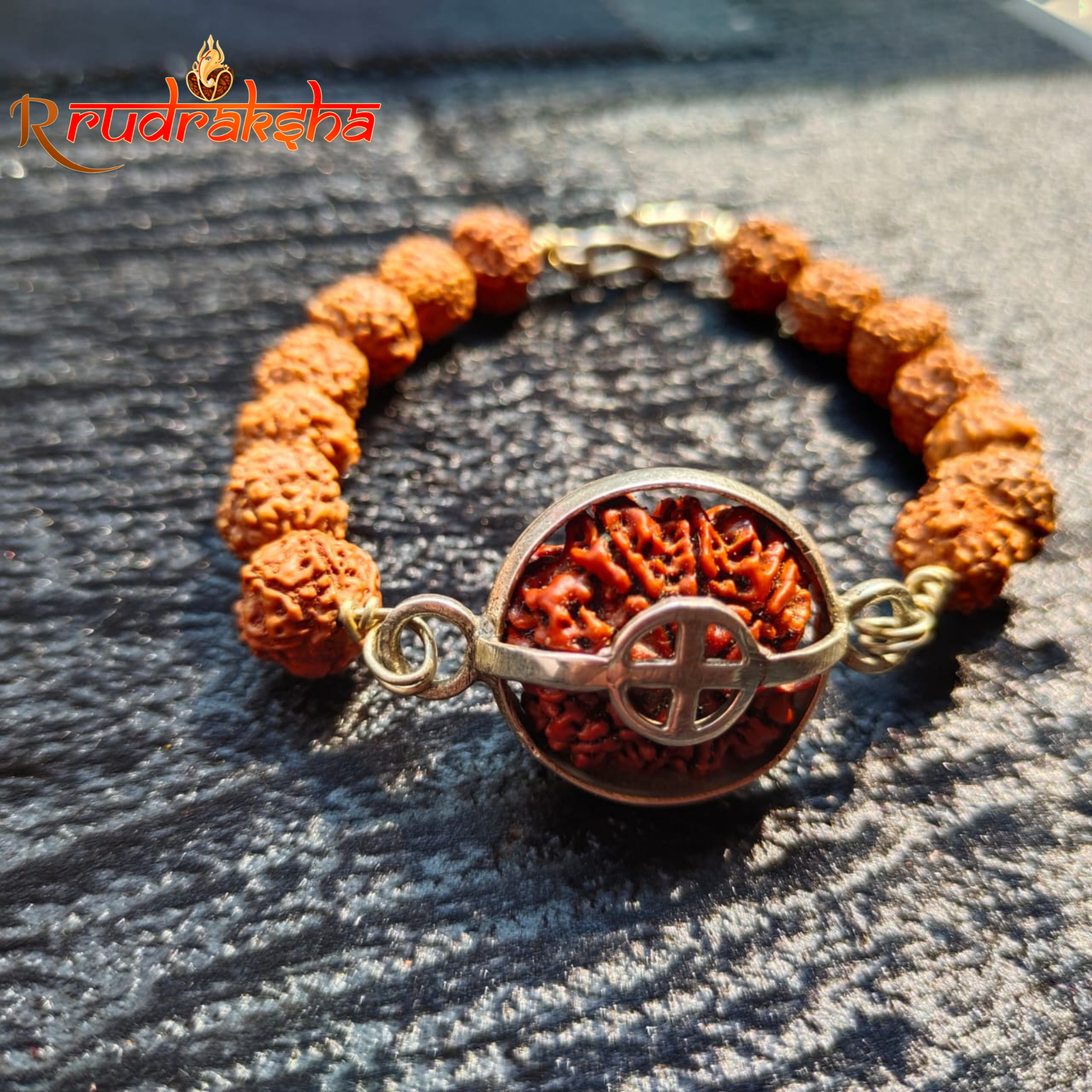 6 Mukhi Pure Silver Rudraksha Bracelet - Certified