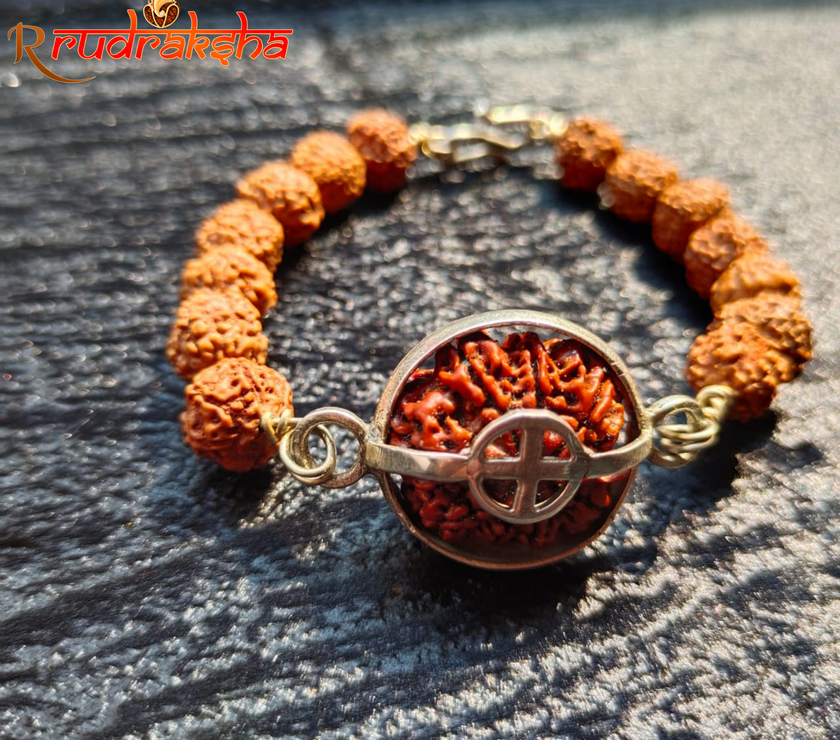 6 Mukhi Pure Silver Rudraksha Bracelet - Certified
