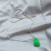 Jade/Margaj Stone Pure Silver Locket With Chain