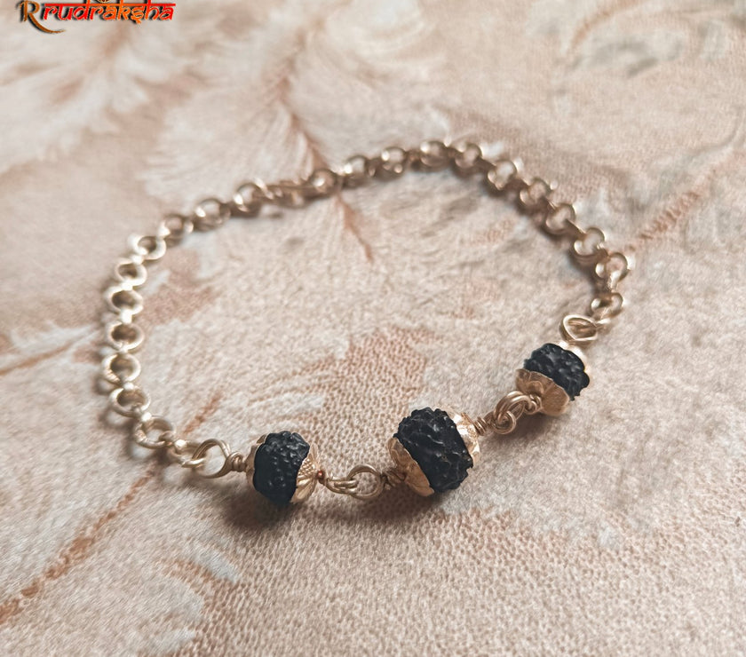 Black Rudraksha Pure Silver Bracelet