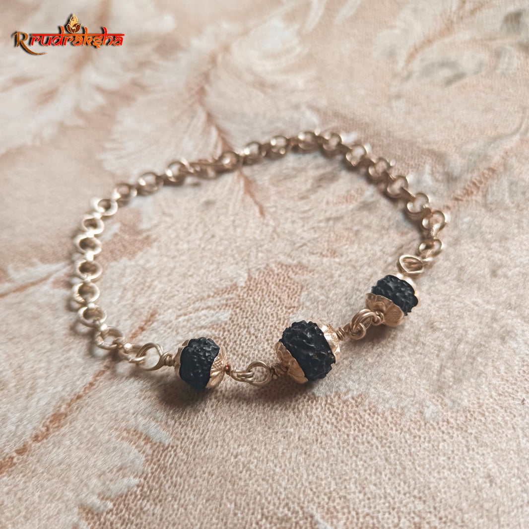 Black Rudraksha Pure Silver Bracelet