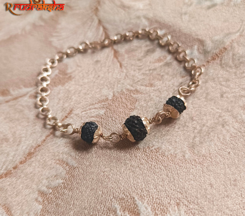 Black Rudraksha Pure Silver Bracelet