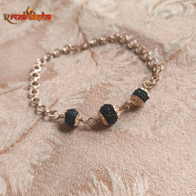 Black Rudraksha Pure Silver Bracelet