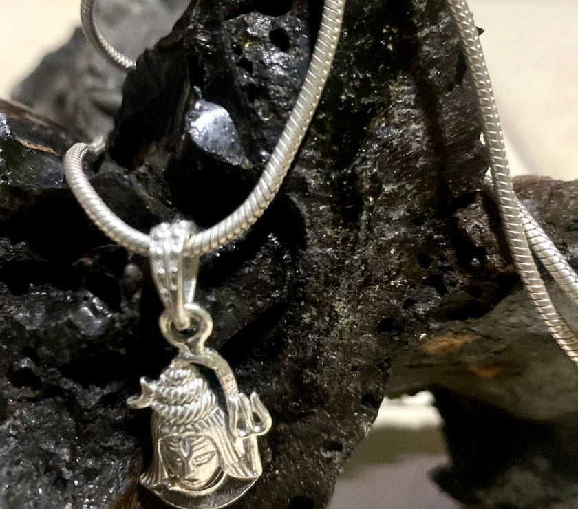 Pure Silver Lord Shiva Pendent With Chain