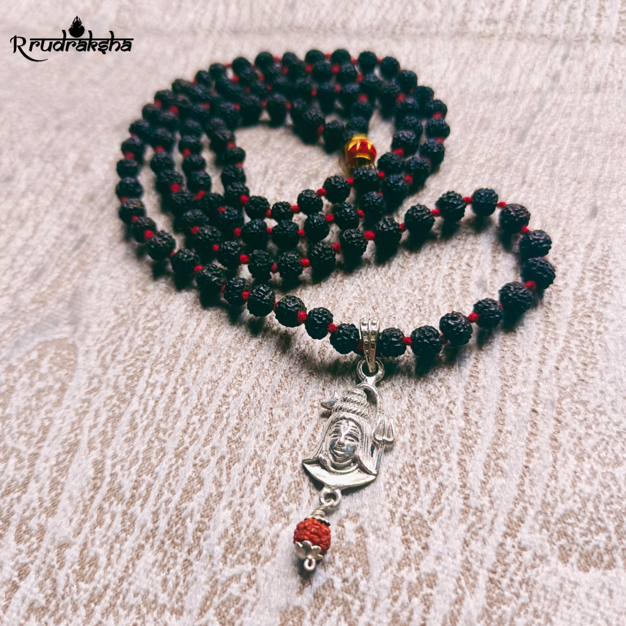 String For A Locket Pure Silver Lord Shiva Locket String With Black Rudraksha Mala