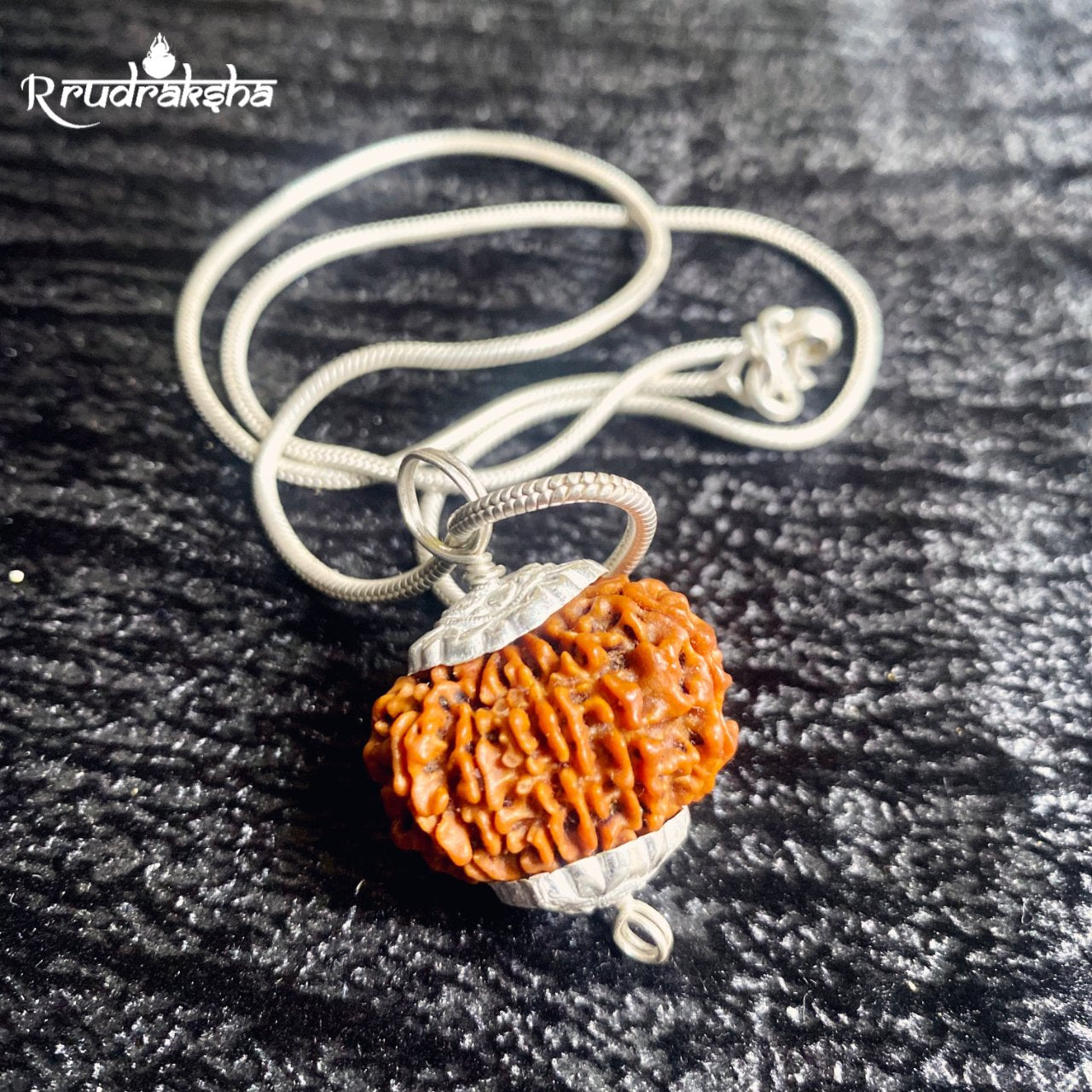 Nepali 11 Mukhi Rudraksha Silver Chain Pendent