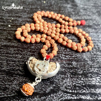 HalfMoonShape 1 Mukhi Rudraksha String With Natural Rudraksha Mala