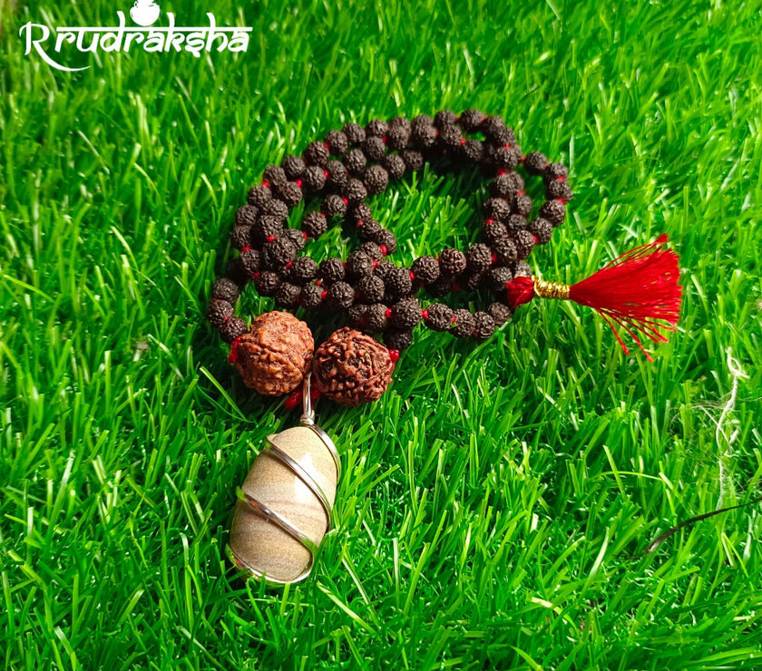 Narmdeshwar Punchmukhi Black Rudraksha Mala