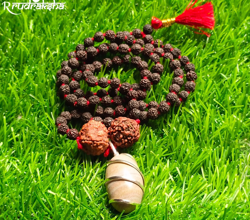 Narmdeshwar Punchmukhi Black Rudraksha Mala