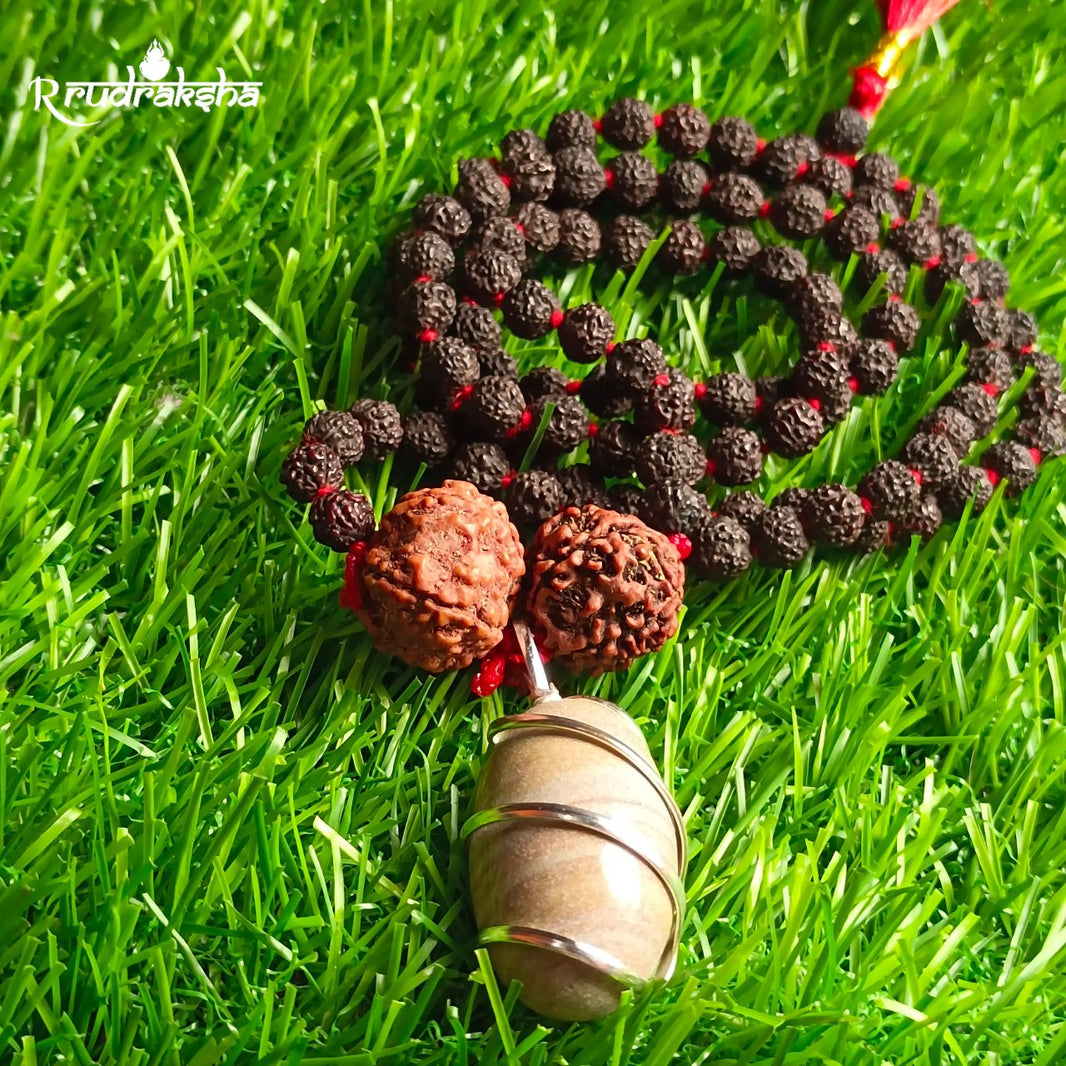 Narmdeshwar Punchmukhi Black Rudraksha Mala