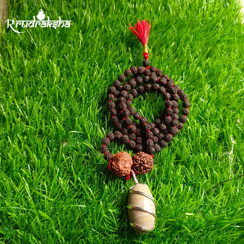 Narmdeshwar Punchmukhi Black Rudraksha Mala