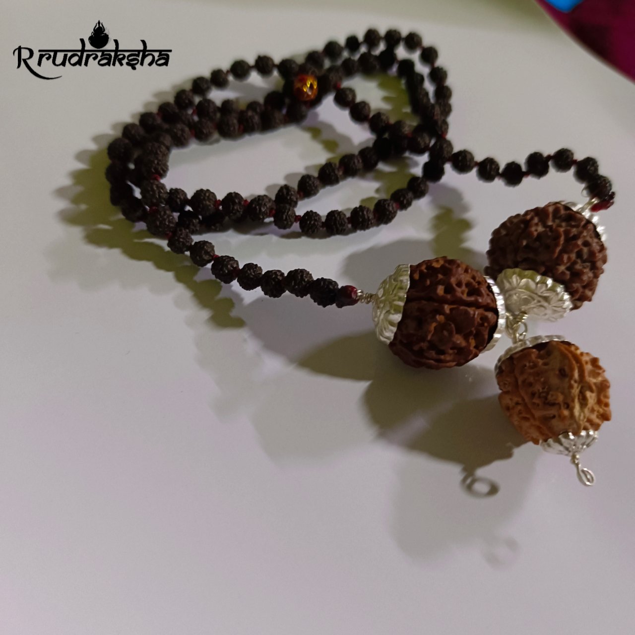 Rudraksha Saraswati Kawach with Black Punchmukhi Rudraksha Mala