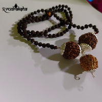 Rudraksha Saraswati Kawach with Black Punchmukhi Rudraksha Mala