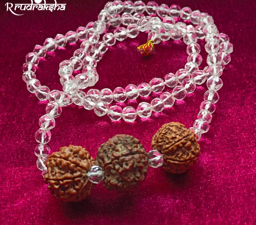 Sphatik Rudraksha Combination for Strength, Wealth and Overcome Negativity