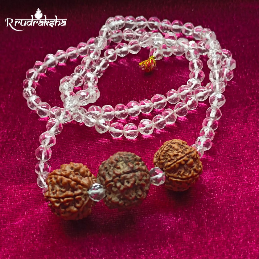 Sphatik Rudraksha Combination for Strength, Wealth and Overcome Negativity