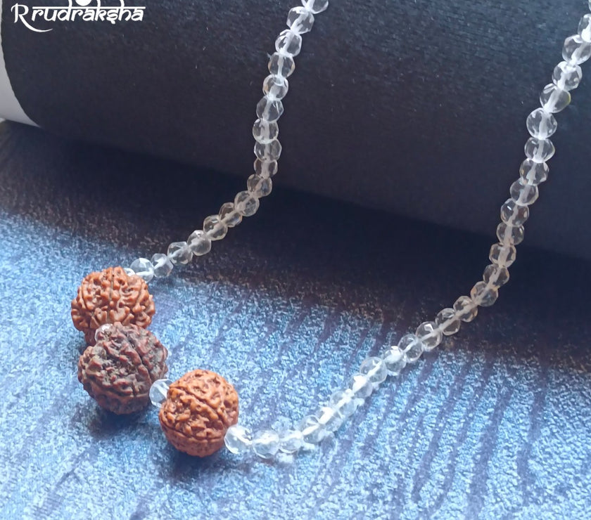 Sphatik Rudraksha Combination for Strength, Wealth and Overcome Negativity