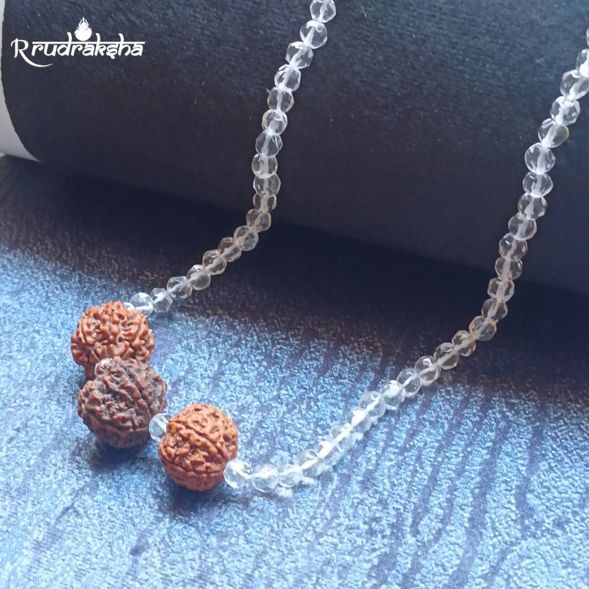 Sphatik Rudraksha Combination for Strength, Wealth and Overcome Negativity