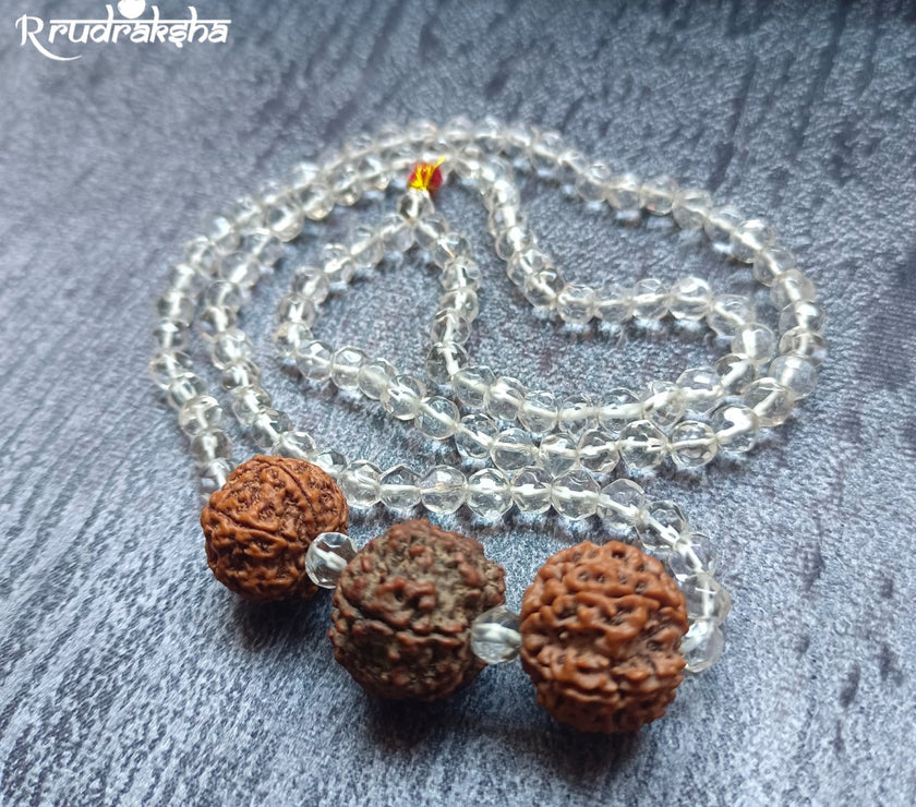 Sphatik Rudraksha Combination for Strength, Wealth and Overcome Negativity