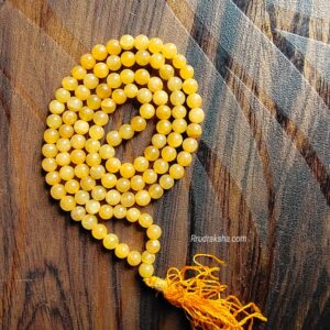 Yellow Agate Rosary – Hakik Mala for Brashaspati Grah