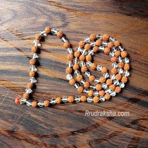 Sphatik Rudraksha Combination Mala - Certified - Image 3