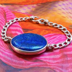 Antique Lapis Lazuli (Lajwrat) Pure Silver Bracelet – Certified