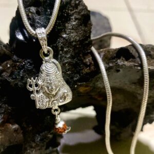 Pure Silver Lord Mahadev Pendent With Chain
