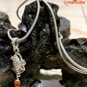 Pure Silver Lord Shiva Pendent With Chain